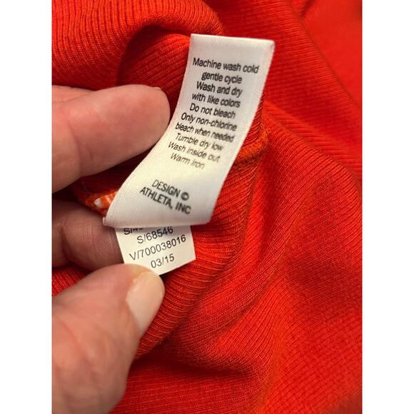 Athleta Sleeveless Button-Front Ribbed Maxi Dress – XS – Vibrant Red Orange - Picture 9 of 9